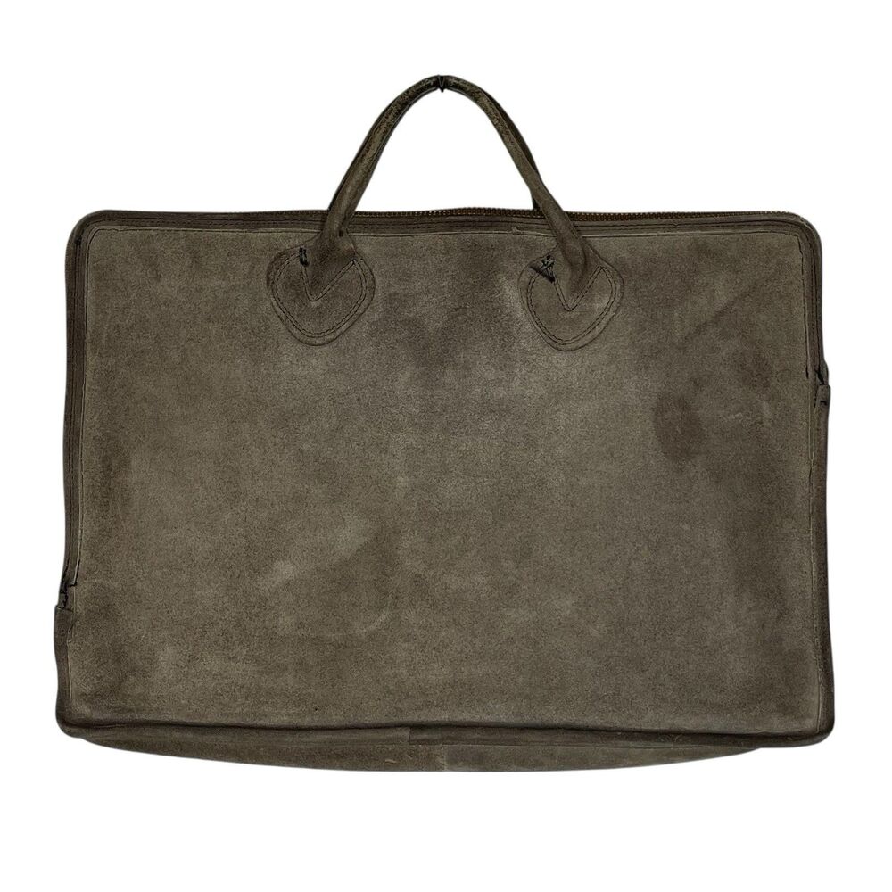 Vintage 70s Gray Suede Portfolio Briefcase By L.L.Bean Made In USA